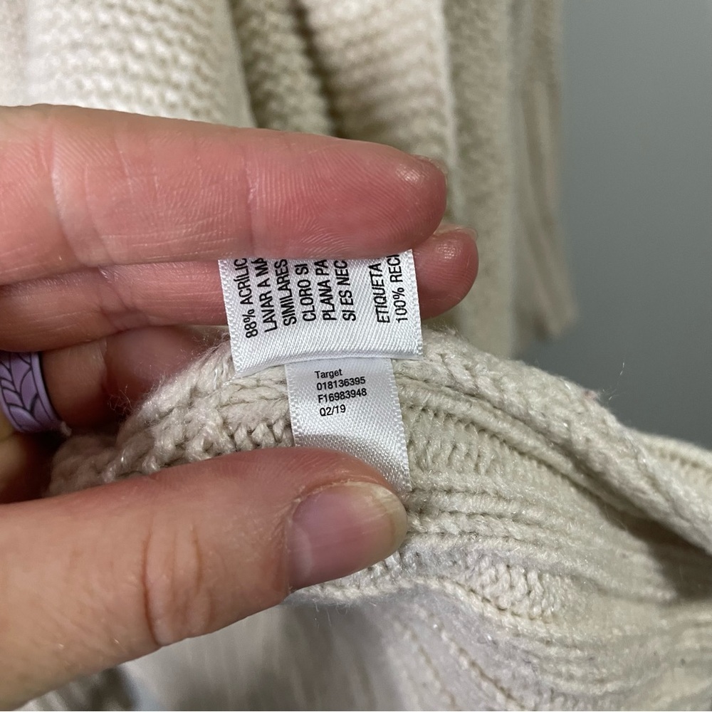 A New Day Cream Chunky Knit Business Casual Cardigan Sweater Size Medium - Picture 6 of 6
